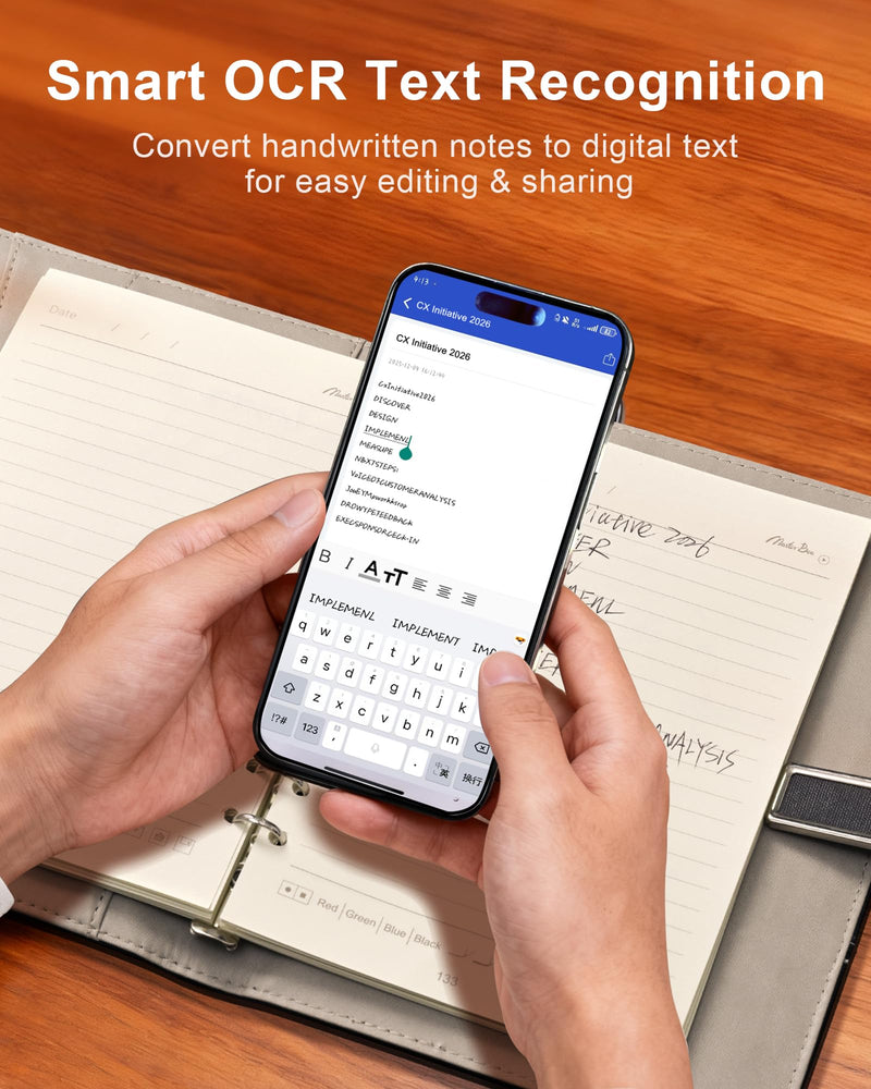 Smart Sync Pen for Note Taking, Digital Notebook with Pen, Enables Synchronized Handwriting, Ocr to Text, Offline Storage, Audio Recording and Note Sharing, Compatible with IOS and Android