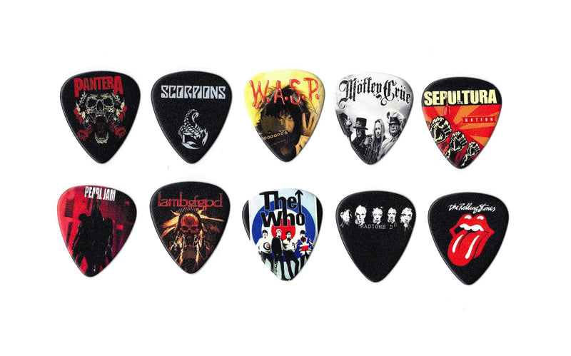 Rock Bands Vol 3 Guitar Picks (10 picks in a packet) | Sepultura, Motley Crue & many more
