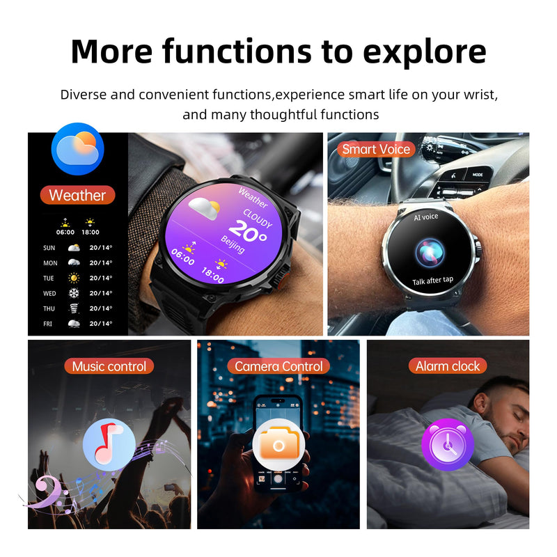 Smart Watch for Men 1.85" Big Screen Sport Fitness Tracker (Black) | IP67 Waterproof, 710mAh Large Battery, Bluetooth Call, Heart Rate, Outdoor Step Tracker Watch Compatible for iPhone Android Black