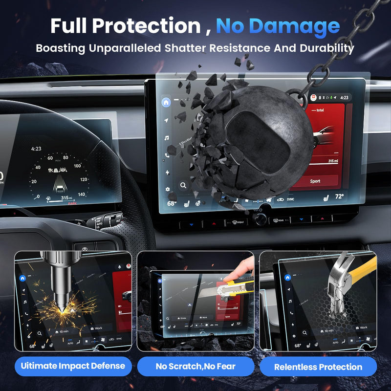 Karltys 2PCS Screen Protector for 2026 2027 Toyota RAV4, 10.5" Navigation & 12.3" Dashboard 9H Tempered Glass HD Screen Cover Touchscreen Film [Anti-Glare & No Fingerprint & Tool-Free]