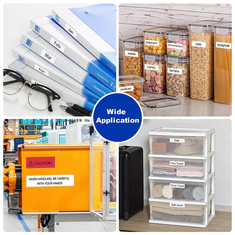 10-Pack Label Maker Tape Replacement for TZe231 Brother P Touch Label Maker Tape 12mm 0.47 Inch Laminated White Tz Tape Compatible with PT-D210 PT-D200 PT-D220 PT-H100 PT-H110 PT-D600, Black on White 10