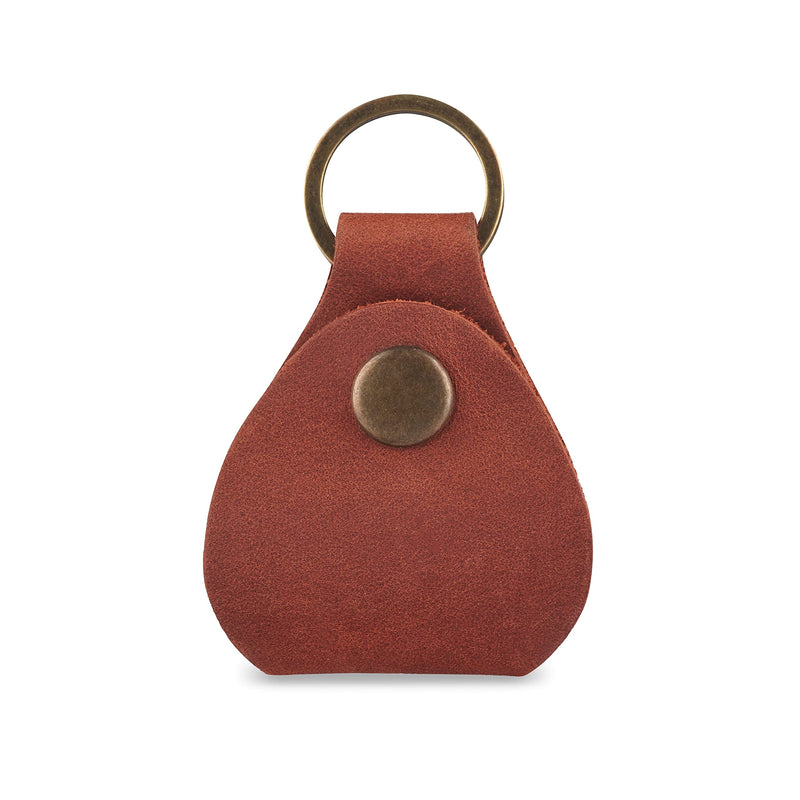 Leather Guitar Pick Holder Keychain, Guitar Pick Holder Case Bag, Plectrum Key Fob Cases Bag, Gift for Guitar Players (Cognac) Cognac