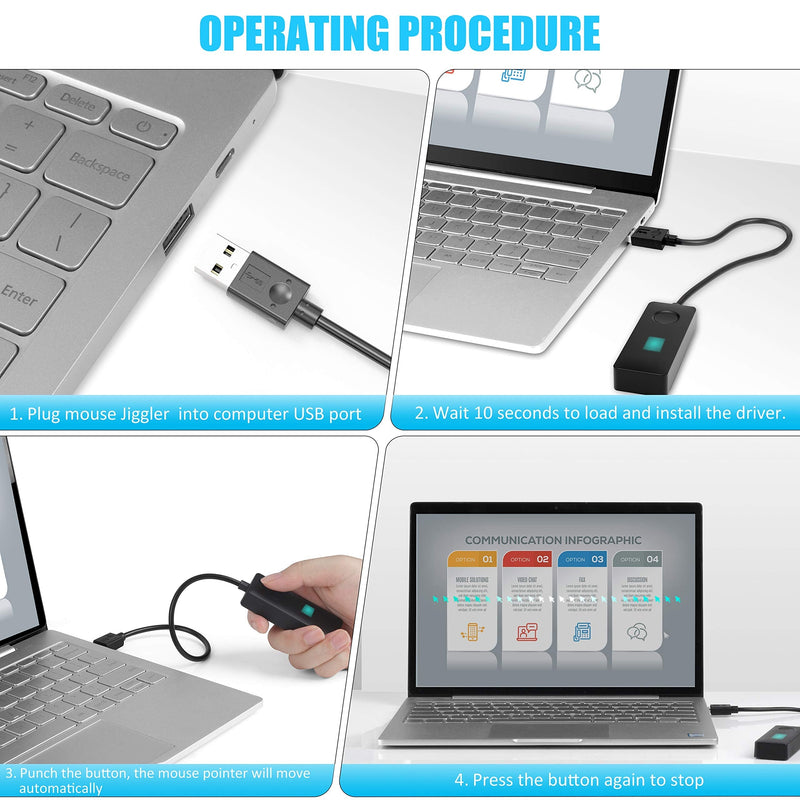 HONKID Mouse Jiggler Mover with ON/Off Switch and USB Port,Driver-Free and No Software Needed,Simulates Mouse Movement and Prevents Computer Laptop from Going into Sleep,Plug and Play