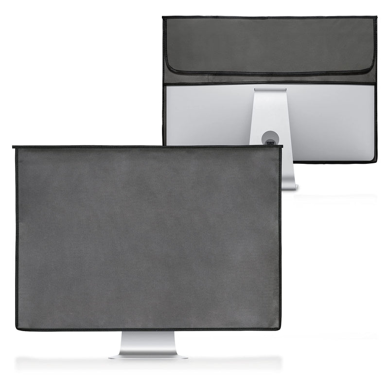 kwmobile Cover Compatible with 24-26" Monitor - 3-in-1 Case with Storage for Mouse, Keyboard - Dark Grey