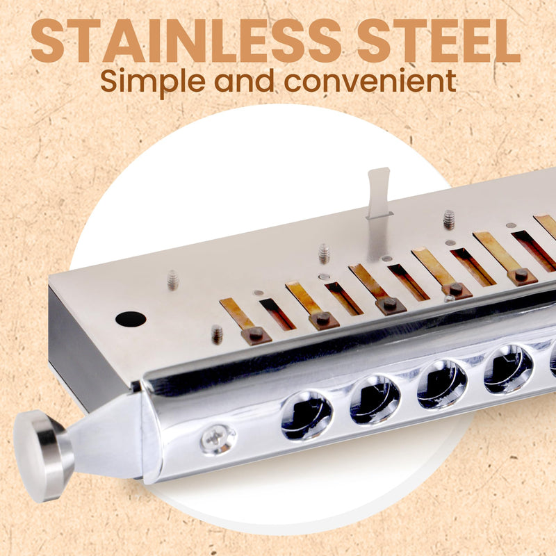 [AUSTRALIA] - CONJURER Chromatic Harmonica Valveless for Adult Beginners Students 10 Hole Harmonica Key of C Stainless Steel Mouth Organ with Brass Reed in Case, C Key Red 10-Hole Chromatic 