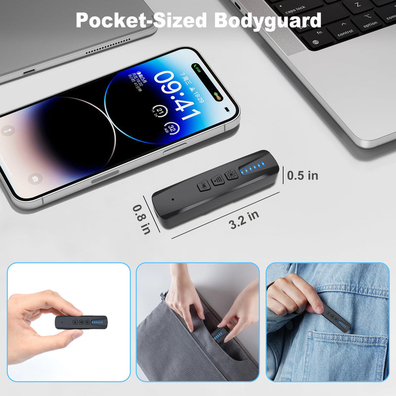 [AUSTRALIA] - ZHENHAN Hidden Camera & Bug Detector – Portable Anti-Spy Device for GPS Trackers, Wireless Bugs | Travel, Home, Office Security (Black) Black 