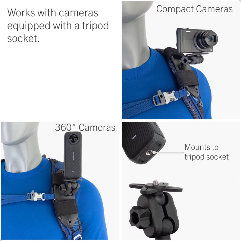 [AUSTRALIA] - STUNTMAN Pack Mount High-Stability - Backpack Shoulder Strap Mount for Action Cameras with a Tripod Socket - fits Insta360 (X4, X3, X2, ONE RS 1-Inch 360), DJI (Osmo Pocket 3, Pocket 2), and Others 