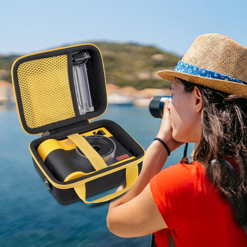 khanka Hard Travel Case Replacement for KODAK Mini Shot 3 ERA/Mini Shot 3 Retro 4PASS 2-in-1 Instant Camera and Photo Printer,Case Only (Yellow) Yellow