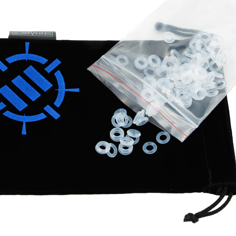 ENHANCE Mechanical Keyboard O Ring Ultra-Quiet Switch Dampeners Damper Firm 50A Clear (140pcs), Key Cap Remover, Cleaning Brush, Cloth and Accessory Bag - Mod Kit for Cherry MX, TTC, Kaihua 50A (Firm)