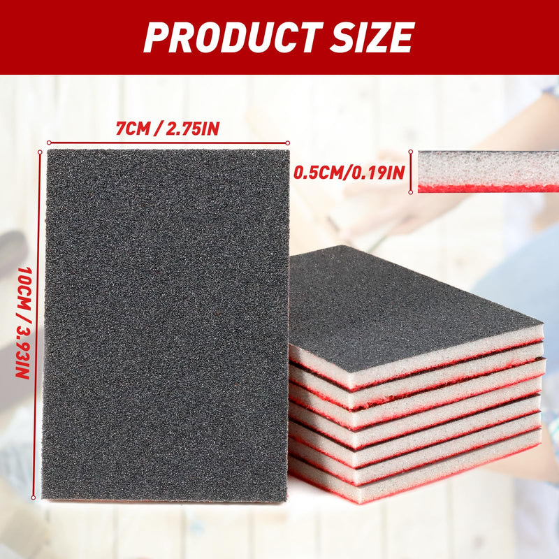 24 Pcs Sanding Sponge Set 80-3000 Grit Sanding Pads, Flexible Sandpaper Block Coarse and Fine, Foam Sanding Pads Washable and Reusable, Wet and Dry Sandpaper for Metal Wood Wall Polishing 24Pcs Mixed Grit