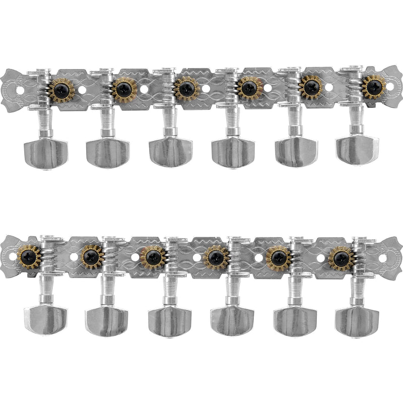 12 String Guitar Metal Tuning Pegs Machine Heads Tuning Keys 6R6L Tuners 1:14 Compatible with 12 String Acoustic Guitars Chrome Plated