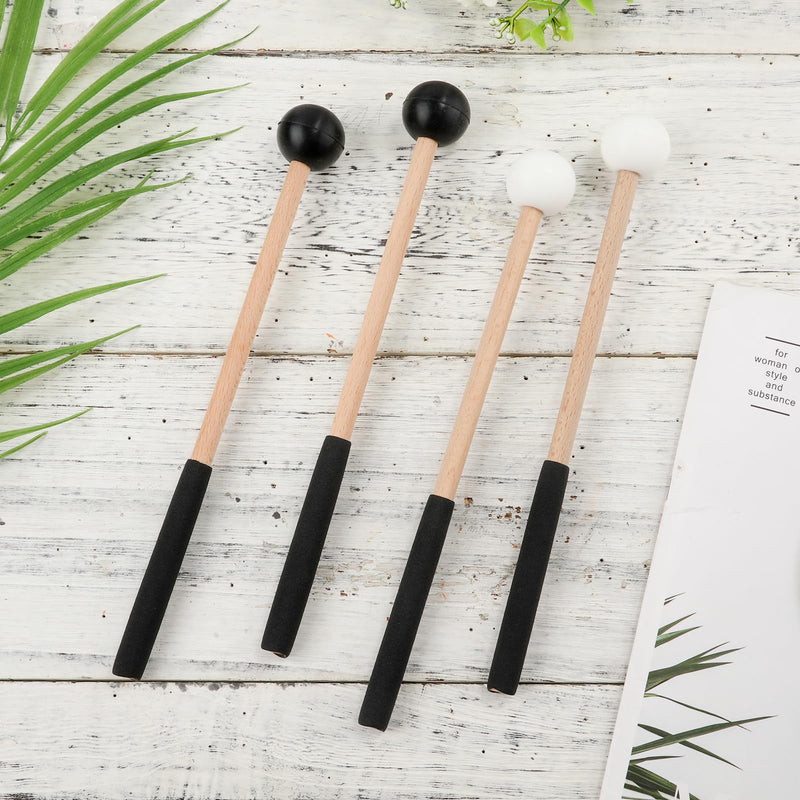 [AUSTRALIA] - 2 Pairs Xylophone Mallets, 8.6 Inch Rubber Percussion Sticks with Soft Rubber Handle, for Glockenspiel Marimba Timpani Tongue Drum Bell 