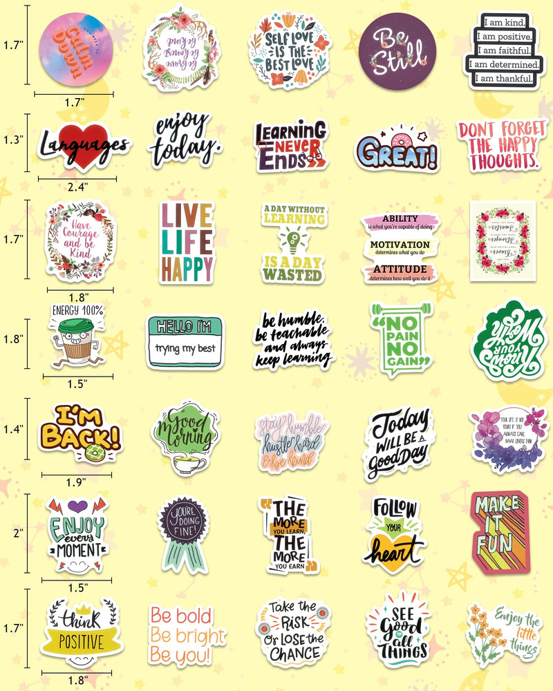 300 PCS Inspirational Stickers for Adults, Motivational Water Bottle Stickers for Teens Kids Teachers, Journaling Scrapbook Laptop Positive Quote Vinyl Stickers for Vision Board Supplies 300 Pcs