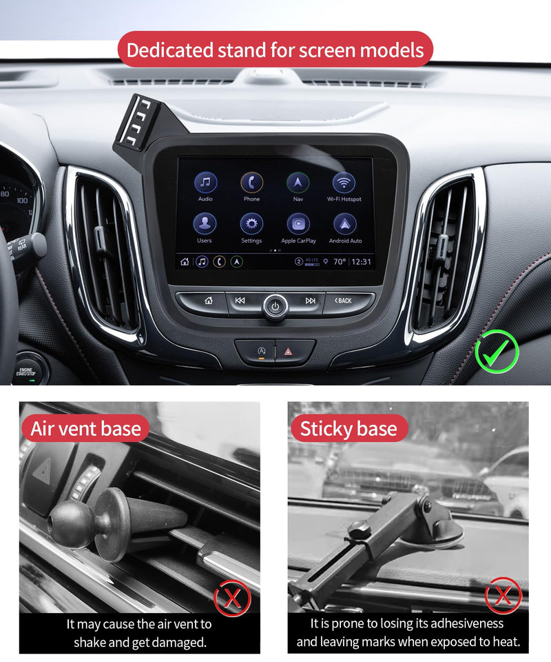 Car Phone Holder for Chevrolet Equinox/Malibu 2018-2024, 7/8" Screen Mount | Malibu 2016-2025, Universal Mechanical clip Cell phone Mount Accessories Fit iPhone Android,Automobile GPS Dashboard Cradle 7/8-inch for 2018-2024 Equinox
