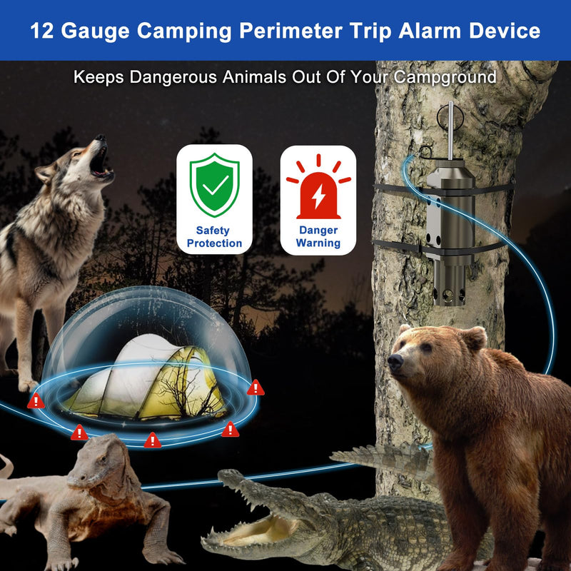 [AUSTRALIA] - 2 Pack Upgraded Perimeter Trip Alarm 12 Gauge Camping Trip Wire Alarm Device with .22 Adapter, Early Warning Security System for Outdoor and Property Safety 2 Pack 