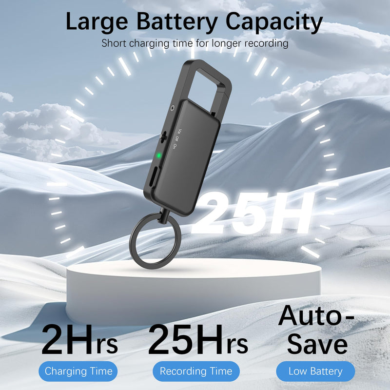 [AUSTRALIA] - 128GB Digital Voice Recorder – 9000 Hours Storage, 24-Hour Battery, Intelligent Noise Reduction, USB-C Voice Activated Audio Recorder for Meetings, Lectures, Interviews 128GB 