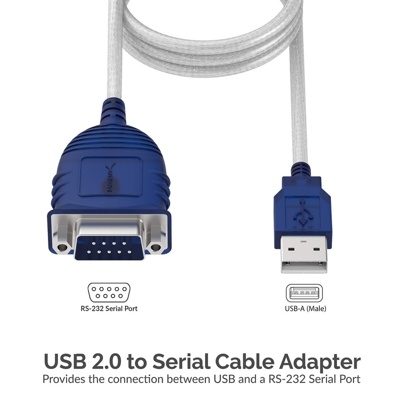 SABRENT USB 2.0 to Serial (9 Pin) DB 9 RS 232 Converter Cable, Prolific Chipset, HEXNUTS,+13 Port High Speed USB 2.0 Hub with Power Adapter and 2 Control Switches