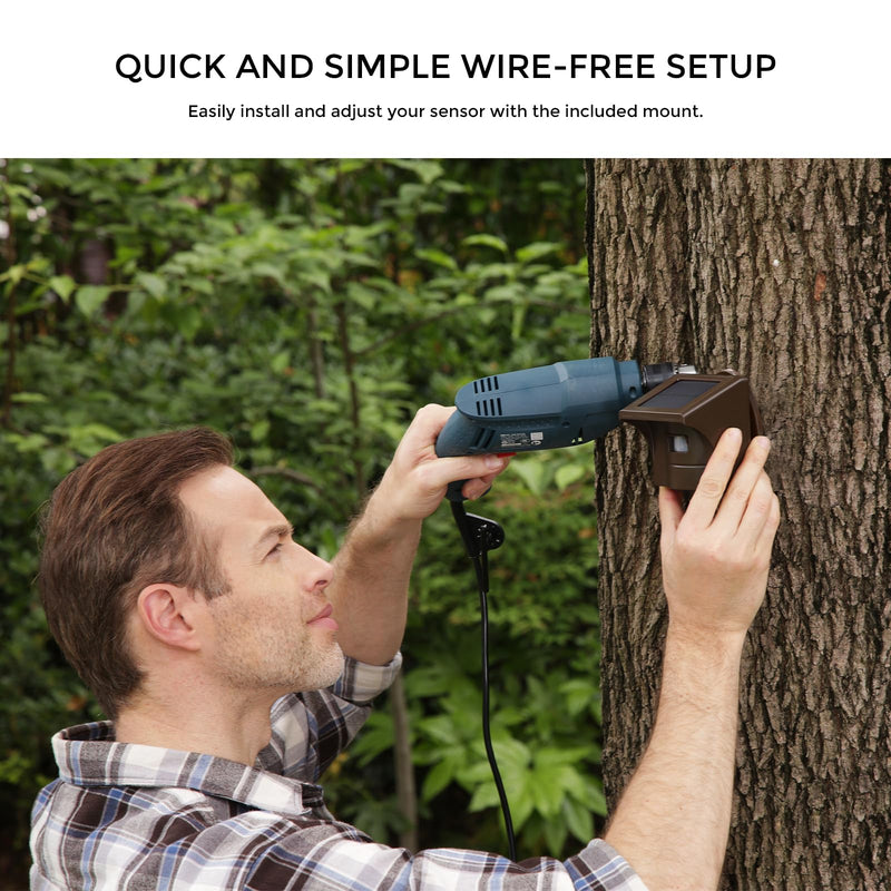 [AUSTRALIA] - eMACROS Non-APP Wireless Driveway Alarm — 1/2 Mile Solar Motion Sensor with Plug-in Receiver for Driveways, Homes, Large Properties, Weatherproof Outdoor Security System 1 receiver and 1 sensor 