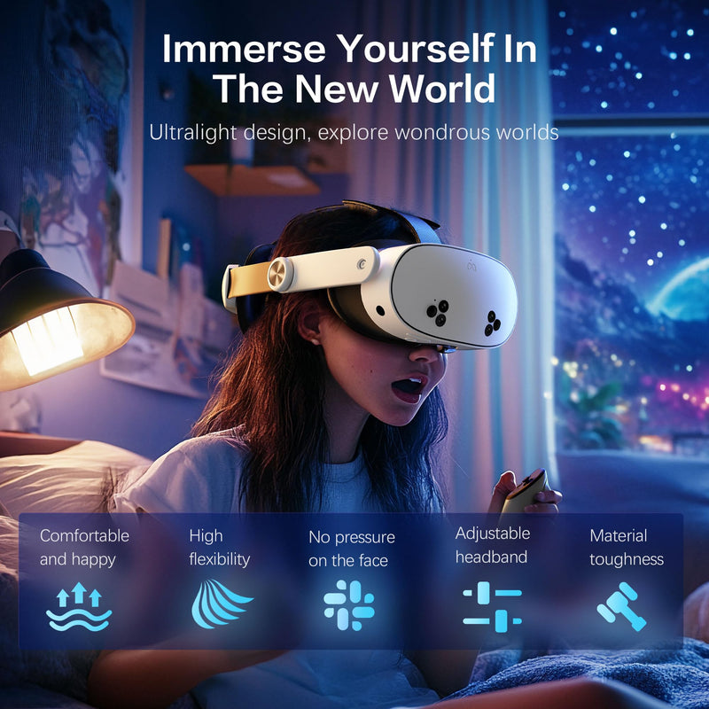 Head Strap for Oculus Meta Quest 3/3S, Adjustable VR Accessories with One-Click Fit, VR Head Strap Reduce Facial Stress for Gaming Comfort, Combination Kits with and Without Batteries