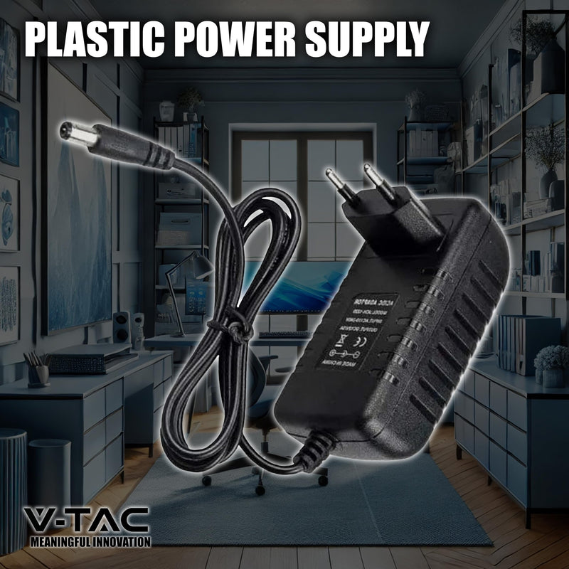 V-TAC Power Supply Adapter 12 V 42 W 3.5 A for Cameras, LED Strips, Modem - Transformer 12 V - Power Adapter for Screens and Electronic Devices - Input AC 100-240 V - Euro Plug 42 watts