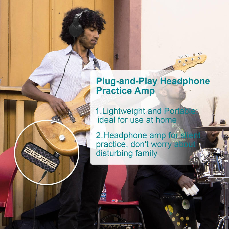 Bass Headphone Amp Mini Guitar Bassist Practice Amplifier with Aux in Portable (JA-03)