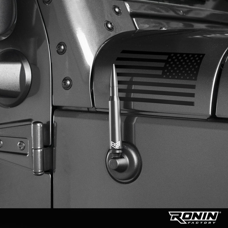 [AUSTRALIA] - RONIN FACTORY - 50 Cal Bullet Antenna for Jeep Wrangler Gladiator Sahara Rubicon, Jeep Wrangler Accessories, Jeep Gladiator Accessories, Replacement Radio Antenna (2007-2023 JK JL) Jeep Bullet Antenna 2007-2023 (Standard) 