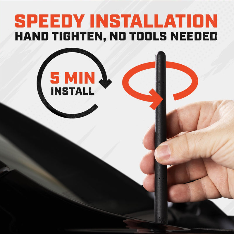 [AUSTRALIA] - AntennaMastsRus - Short Rubber Antenna fits Dodge Ram Truck 1500 (2009-2024) - USA Stainless Steel Threading - The Original 6 3/4 Inch Accessories - Car Wash Proof - Internal Copper Coil 