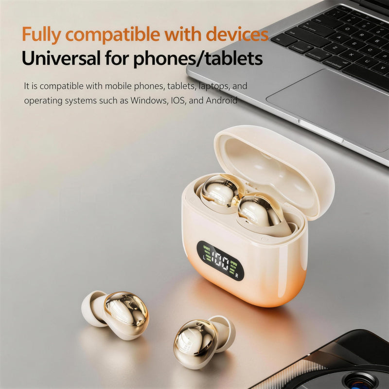 2026 Wireless Sleep Headphones, Tiny Comfortable Design for Side Sleepers, 48H Playtime, Bluetooth 6.0 with LED Battery Display, Ideal for Sleeping, Working & Hiking (Nude) Nude