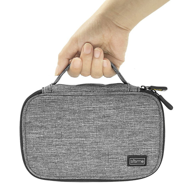 sisma Travel Cords Organizer Universal Small Electronic Accessories Carrying Bag for Cables Adapter USB Sticks Leads Memory Cards, Grey 1680D-Fabrics SCB17092B-OG Grey -1680D Oxford Fabrics
