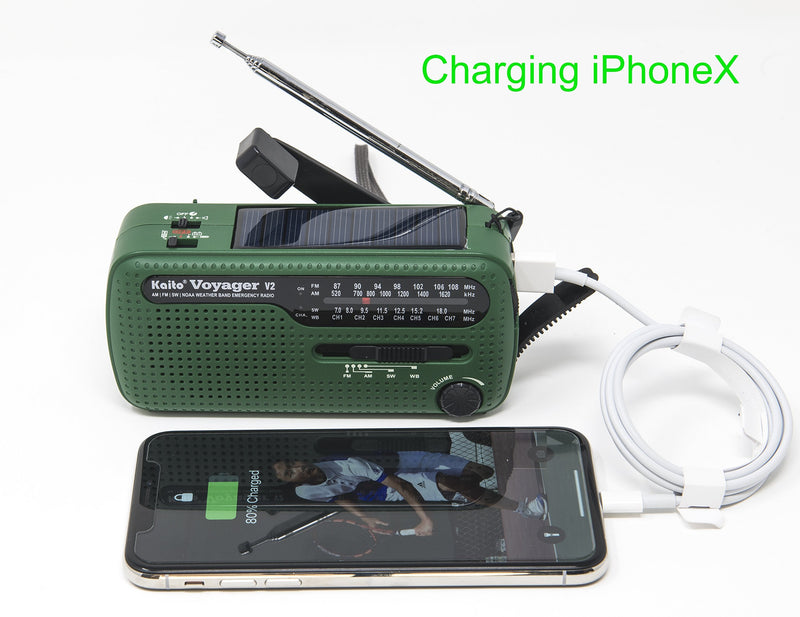 [AUSTRALIA] - Best NOAA Portable Solar/Hand Crank AM/FM, Shortwave & NOAA Weather Emergency Radio with USB Cell Phone Charger & LED Flashlight (Green) 
