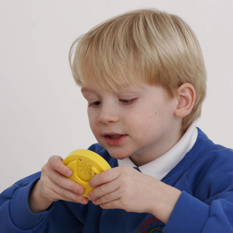 [AUSTRALIA] - Talking Products, Talking Tins Voice Recordable Sound Buttons, 20 Seconds Recording, Yellow, Pack of 3. Ideal Dementia Aid for Independent Living and Educational Activities pkg of 3 