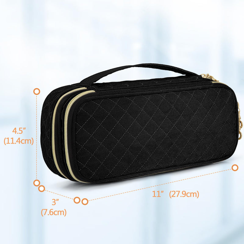 Damero Double Layer Stethoscope Bag Compatible with 3M Littmann/ADC/Omron Stethoscope, Stethoscope Carry Bag, Travel Bag for Nurse Accessories, Black