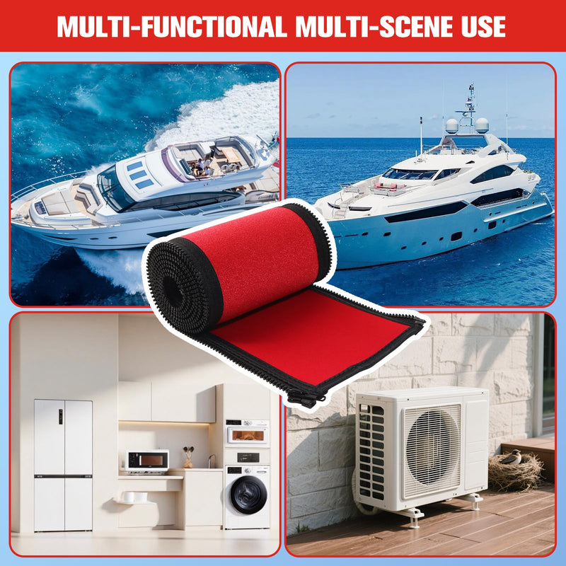 Red 60'' Neoprene Trolling Motor Cable Sleeve, Cable Organizer | Made of Neoprene Trolling Motor Sleeve Great for Cover Cables and Extension Cords, Organized Cable Management and Protect Red