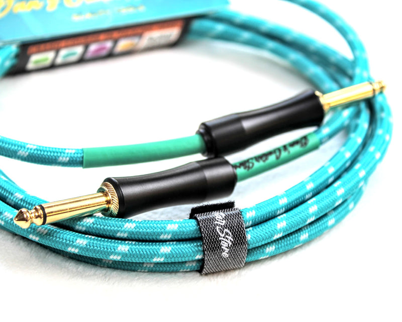 [AUSTRALIA] - Dan's Guitar Store Instrument Cable (3m / 10ft Inline/Inline) 1/4 Jack 21AWG OFC 18k gold-plated self-silencing connector Precision Instrument Cable 3 Metre / 10 ft Inline / Inline 
