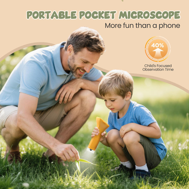 [AUSTRALIA] - Handheld Microscope for Kids Portable Pocket Digiscope - 2" IPS HD Screen 1000X Digital Microscopes Camera PC Compatible 3-12 Year Old Girl Boy Science Edu Fun Birthday Gifts Toys 