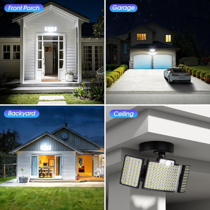 [AUSTRALIA] - Motion Sensor Outdoor Light Hardwired, 45W 7500LM Security Flood Lights Motion Detector Dusk to Dawn Light, IP65 Waterproof, 220 LEDs Floodlight with Remote Control for Garage, Yard, Porch 1 Pack 