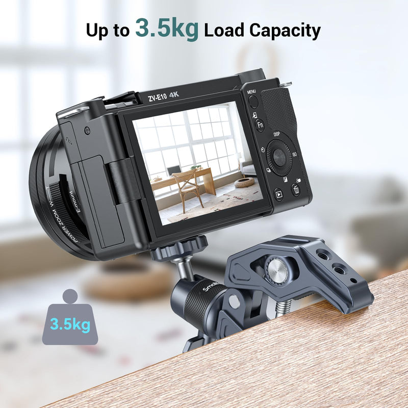 [AUSTRALIA] - SMALLRIG Camera Mount Clamp, Gopro Motorcycle and Bike Handlebar Mount Kit, Super Clamp for DSLR, Action Camera, Gopro, Insta360, LED Light, Monitor, Max Load 3.5KG 