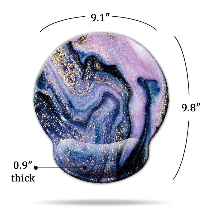 Ergonomic Mouse Pad with Wrist Support,Dooke Cute Wrist Pad with Non-Slip Rubber Base for Computer, Laptop, Home Office Gaming, Working, Easy Typing & Pain Relief Marble Marble Purple