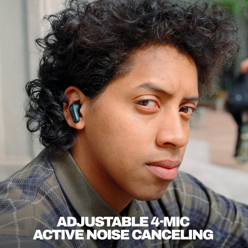 Skullcandy Rail ANC Active Noise Cancelling Wireless Earbuds - True Black | In-Ear, Bluetooth Headphones, Noise Cancellation, 38 Hours Battery, Microphone for iPhone Android, Customizable Sound