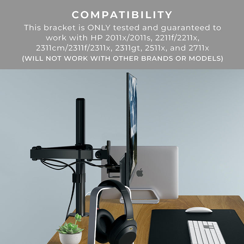 HumanCentric VESA Mount Adapter Bracket for HP Monitors | Compatible with HP 2011x, 2211x, 2311x, 2511x, 2711x (V3), VESA Mount Adapter Bracket