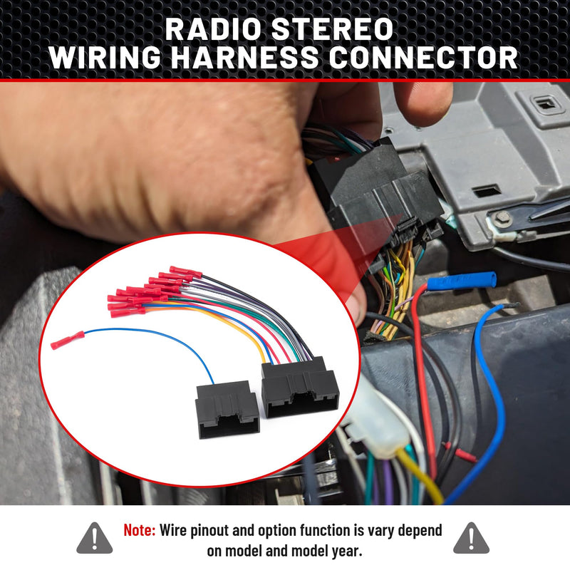 RED WOLF Car Radio Wiring Harness Compatible with Ford Transit 2014-2019, 2013-2018 Ford Fiesta, 2013-2017 Ford Focus Install Aftermarket Stereo Cable Adapter w/Connector Butt for AMP System
