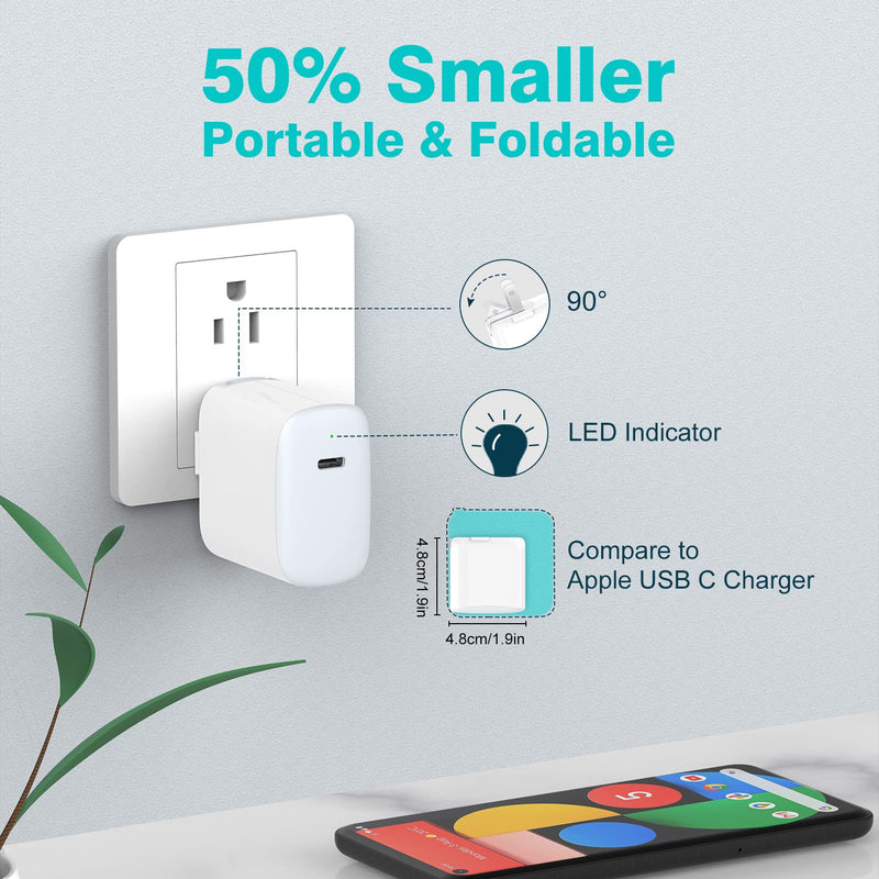 [AUSTRALIA] - 30W USB C Charger for iPad Pro 12.9, 11 inch 2023 2022 2021 2020 2019 2018, iPad Air 5 4, Mini 6, iPad 10, MacBook Air, iPhone 15 Pro Max Plus, Google Pixel 7 Pro, Vision Pro, 6.6ft USB-C Cable 