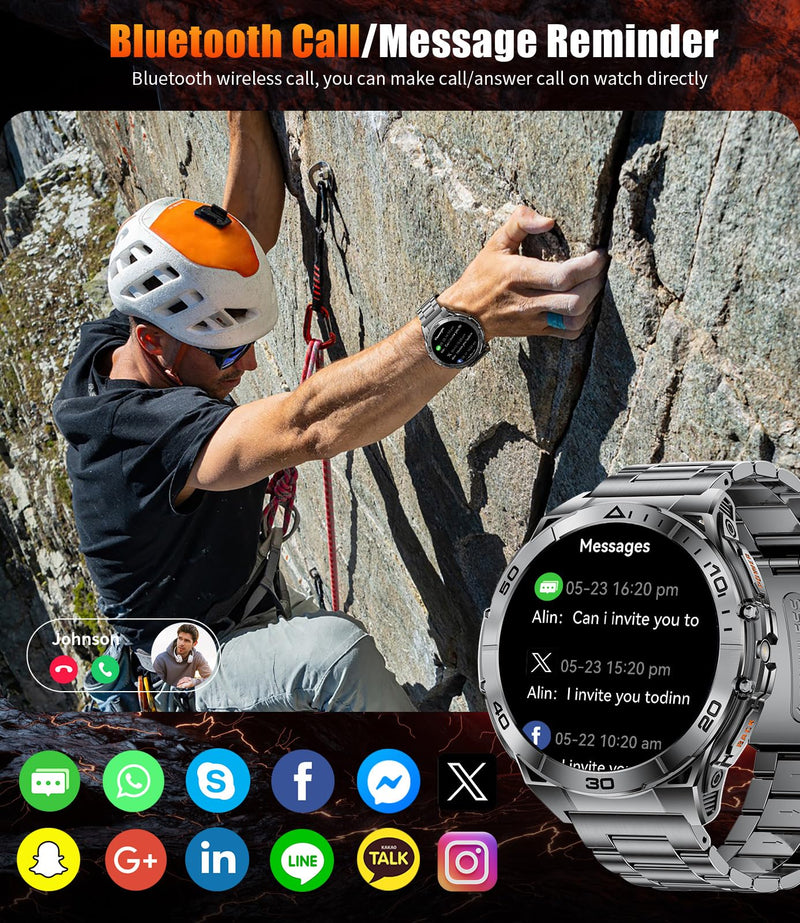 LIGE Military Smart Watch for Men, 1.6'' AMOLED Rugged Smart Watch with 600mAh Battery/Heart Rate/Blood Pressure/Sleep Monitor,IP68 Waterproof Fitness Tracker Watch for Android iPhone Gery Gray