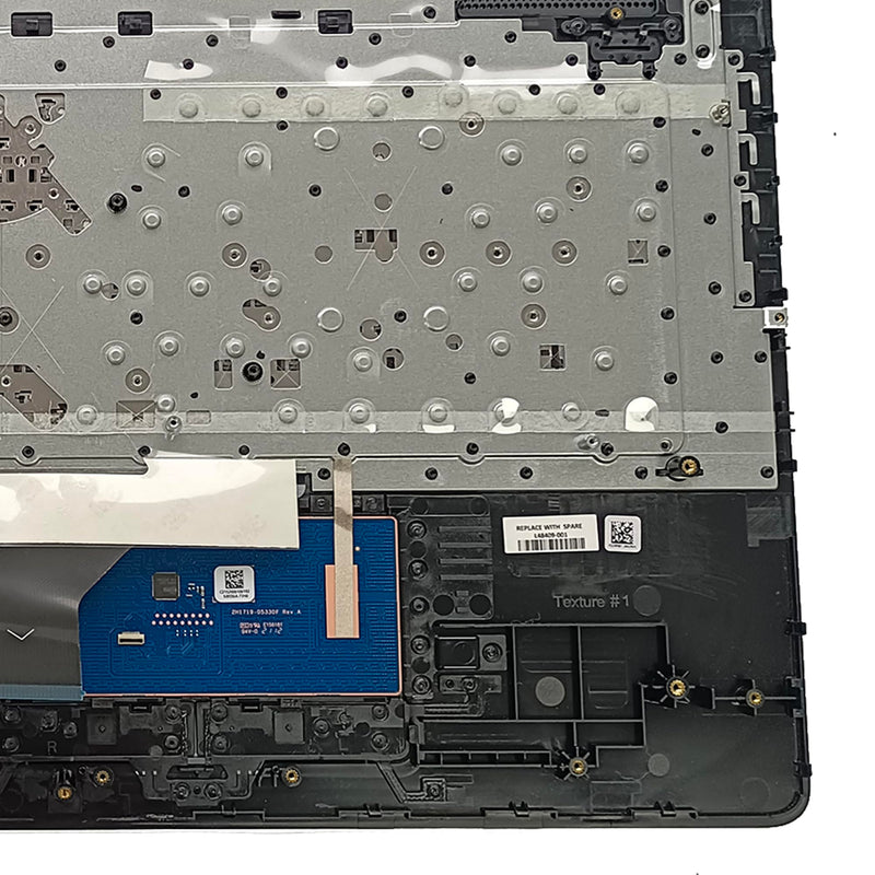 Replacement for HP Pavilion 17-BY 17-CA 17T-BY100 17T-BY200 17Z-CA100 Laptop Upper Case Palmrest Non-Backlit Keyboard Touchpad Assembly Part 17.3" L48409-001 6070B1546701 Top Cover Black