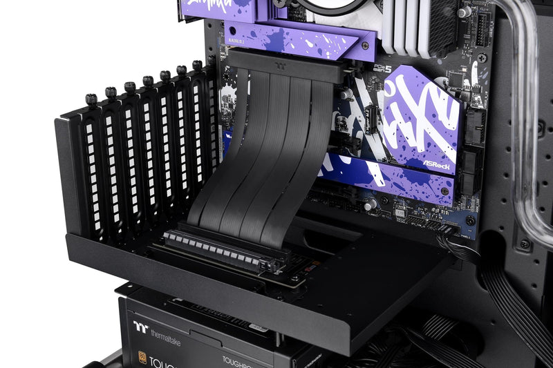 Thermaltake PCI-E 4.0 Dual 90 Degree Riser Cable | 130 mm | Black