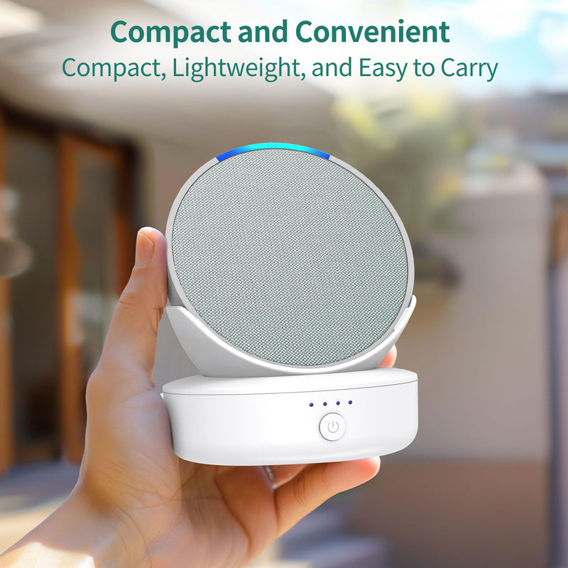 PlusAcc Battery Base for Pop - 5000mAh Portable Charger Stand with 9 Hours Playback Playtime with USB-C Output Port, Charging Dock for iPhone Samsung and Other Smart Electronic Accessories (White) White