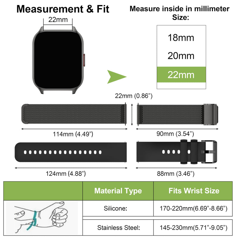 Smart Watch with 4 Bands, 2.0" Fitness Tracker Watch(Dial/Answer Calls) with Heart Rate/Blood Pressure/Blood Oxygen Monitor for Android iOS