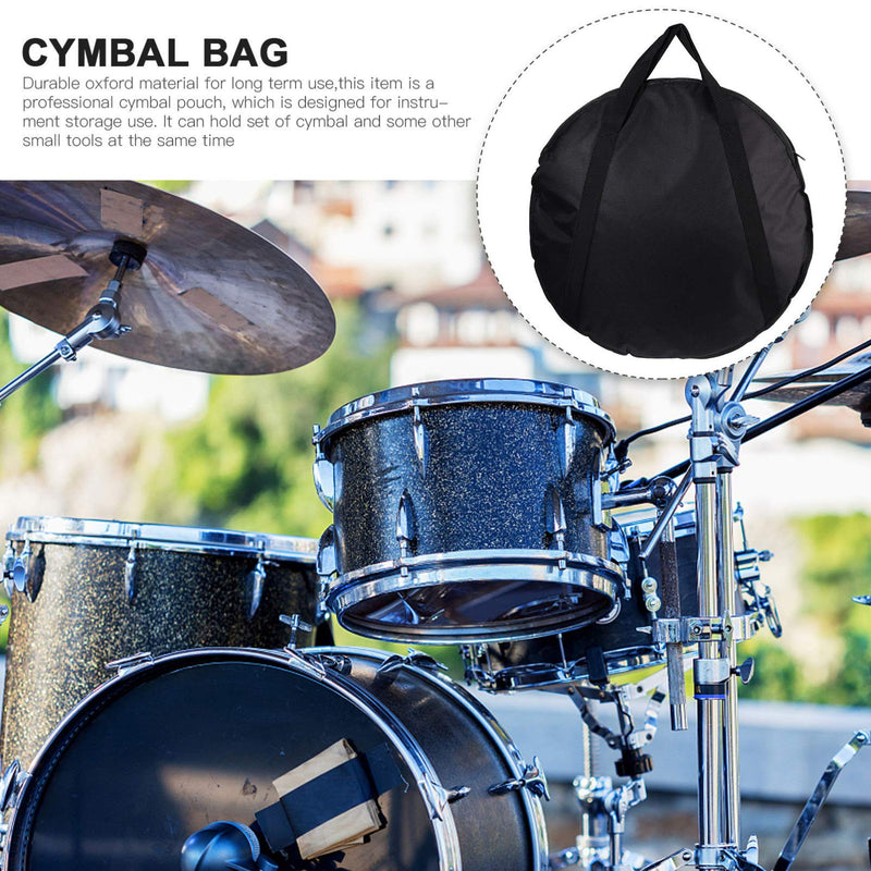 Vaguelly 23 Inch Cymbal Gig Bag with Handle Double- layer Round Cymbal Storage Case for- proof and Waterproof 59X59CM