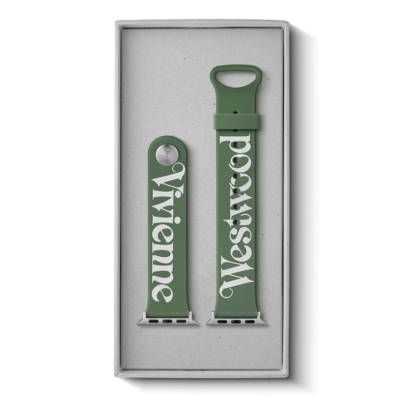Vivienne Westwood Apple Watch Strap 22mm, designed for compatibility with Apple Watch Sizes 38mm, 40mm, and 41mm, Compatible with Apple Watch Series 9 8 7 6 5 4 3 2 1 SE Replacement Strap Green