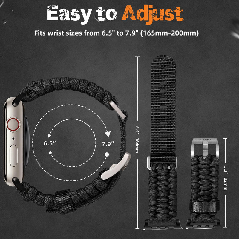 Bandletic Tactical Band and Paracord Strap Compatible with Apple Watch